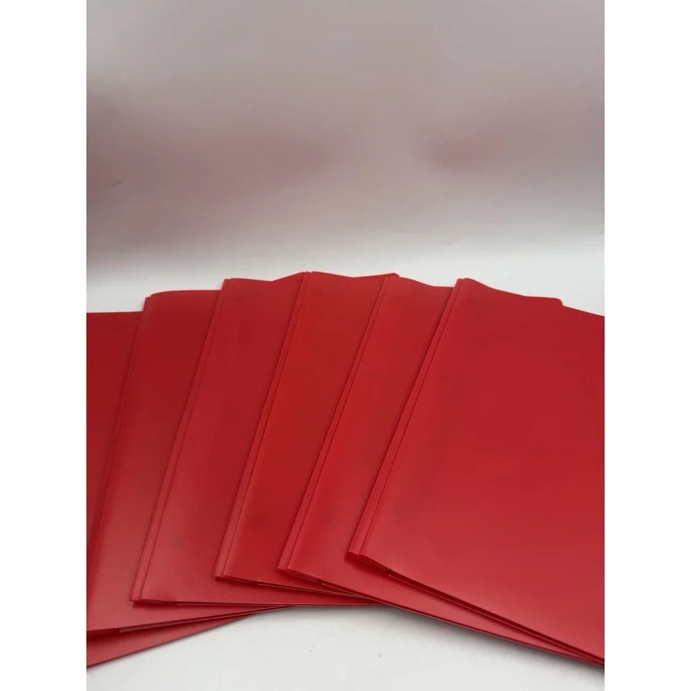 6 Pack #86613 Better Office Products Red Poly Portfolios With Pockets & Prongs